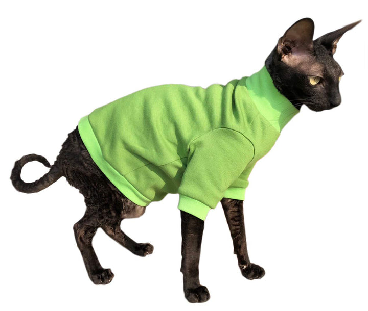 Kotomoda Katzen Kleidung Baumwollpullover Lime. (L), L