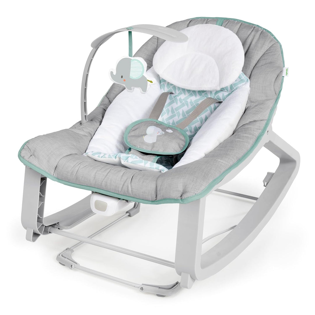 Ingenuity 12428 Keep Cozy 3 in 1 Grow with me Wippe Weaver mit Vibrationen, 2 Liegepositionen und 3