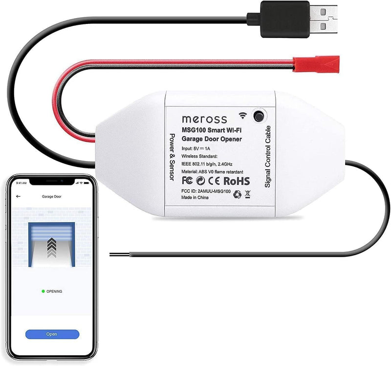 meross Smart WLAN Garagentoröffner, APP-Steuerung, Kompatibel mit Alexa, Google Assistant und SmartT