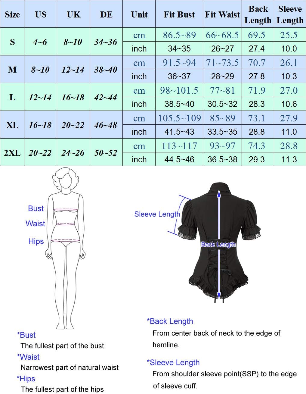 SCARLET DARKNESS Damen Rüschenbluse Mittelalter Spitzen Shirt Gothic Bluse für Party Oberteil Weiss