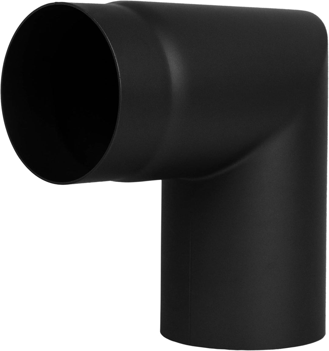 LANZZAS Ofenrohr Bogen 1x 90° Grad (Spitzbogen) mit Tür, im Durchmesser, DN Ø 150 mm, Farbe: schwarz