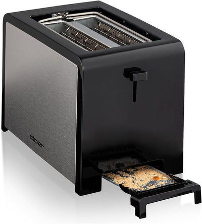 Cloer 3210 Toaster, 825 W, für 2 Toastscheiben, integrierter Brötchenaufsatz, Nachhebevorrichtung, K