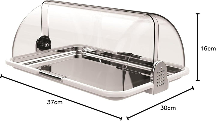 BIESSE CASA Classica Mehrzweck-Brotkasten, Kunststoff, Silberfarben/Weiss, 1 cm 46.5 x 31.5 x 19.5 c