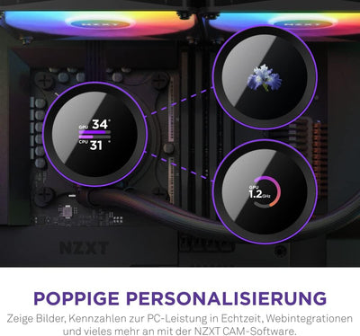 NZXT Kraken 280 RGB - RL-KR280-B1-280mm AIO CPU Wasserkühlung - 1,54" LCD Display 240x240-2x140mm RG