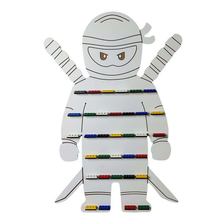 Weiss Ninja Boy Aufbewahrung Regal für Minifiguren. Kinder Schaukasten Regale. Kinderzimmer Holz Wan