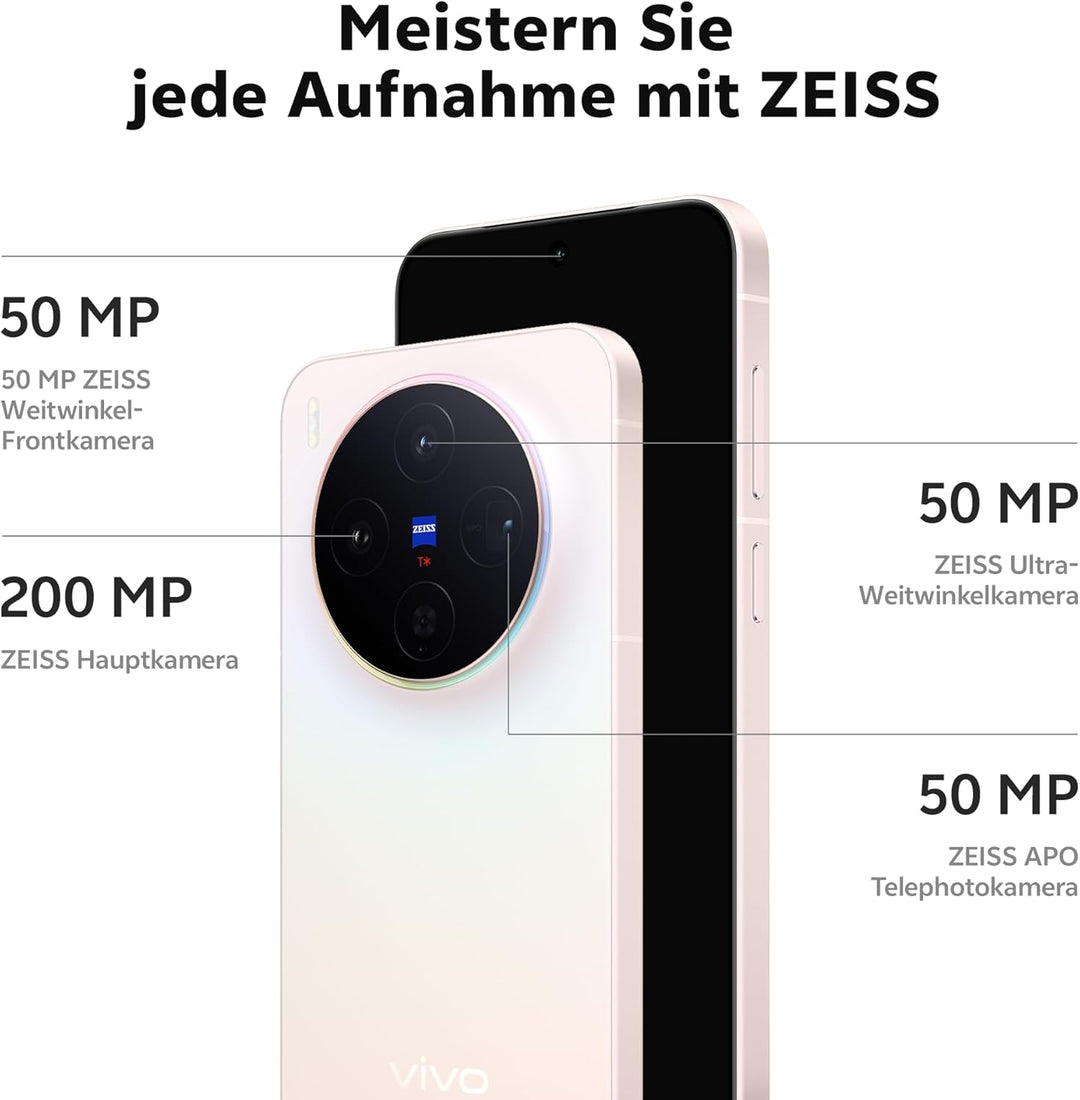 vivo X300 5G Smartphone, 12G + 256G, kompakter 6,31"-Flachbildschirm, ZEISS Dreifachkamera, 200 MP Z