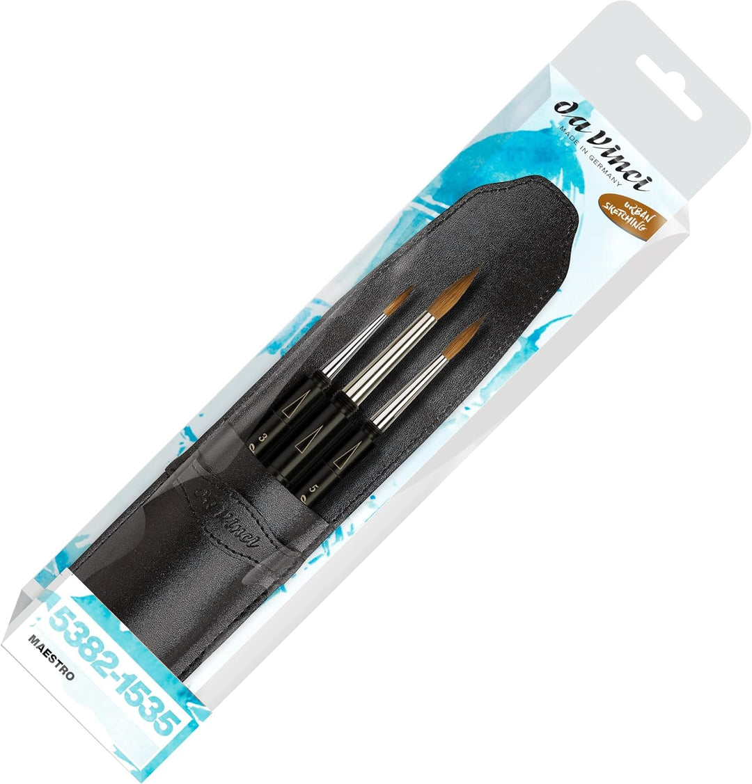 da Vinci Maestro Kolinsky Reisepinsel-Set, Tierhaare, schwarz, 3,5,7 Kolinsky Travel Set 3, Kolinsky