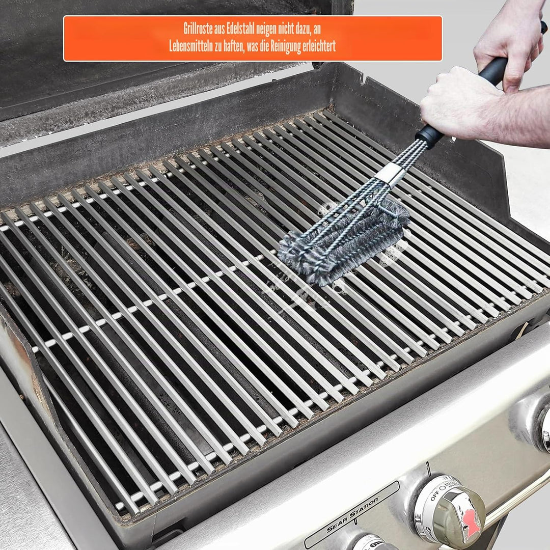 QuliMetal 49,5 x 33cm 7528 Grillrost Edelstahl für Weber Genesis E-310/320/330, S-310/320/330 (2007-