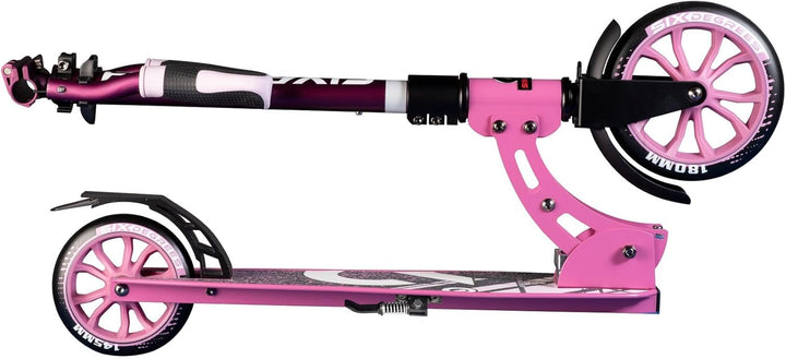 SIX DEGREES Aluminium Scooter Junior mit Klappmechanismus u. Ständer, 180/145 mm, höhenverstellbar,