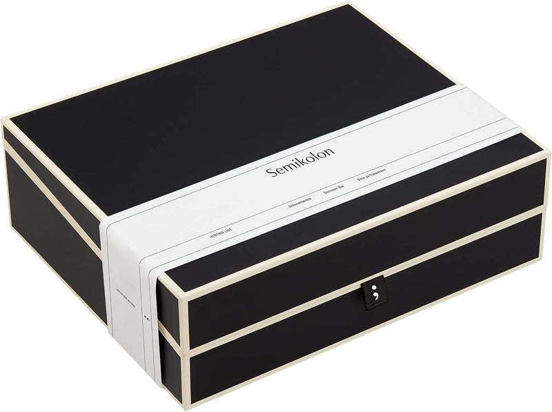 Semikolon 352575 Dokumentenbox – Aufbewahrungs-Box für Dokumente A4 – 31,5 x 26 x 10 cm – black schw