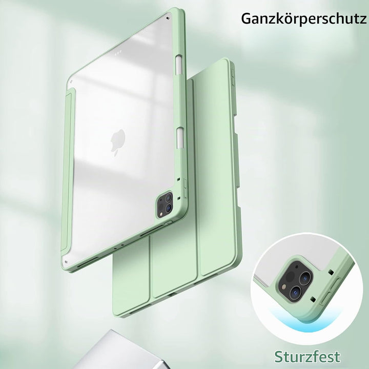 JETech Hülle für iPad Pro 12,9" 6/5/4/3 (2022/2021/2020/2018), Matcha Grün | Transparente Rückseite,