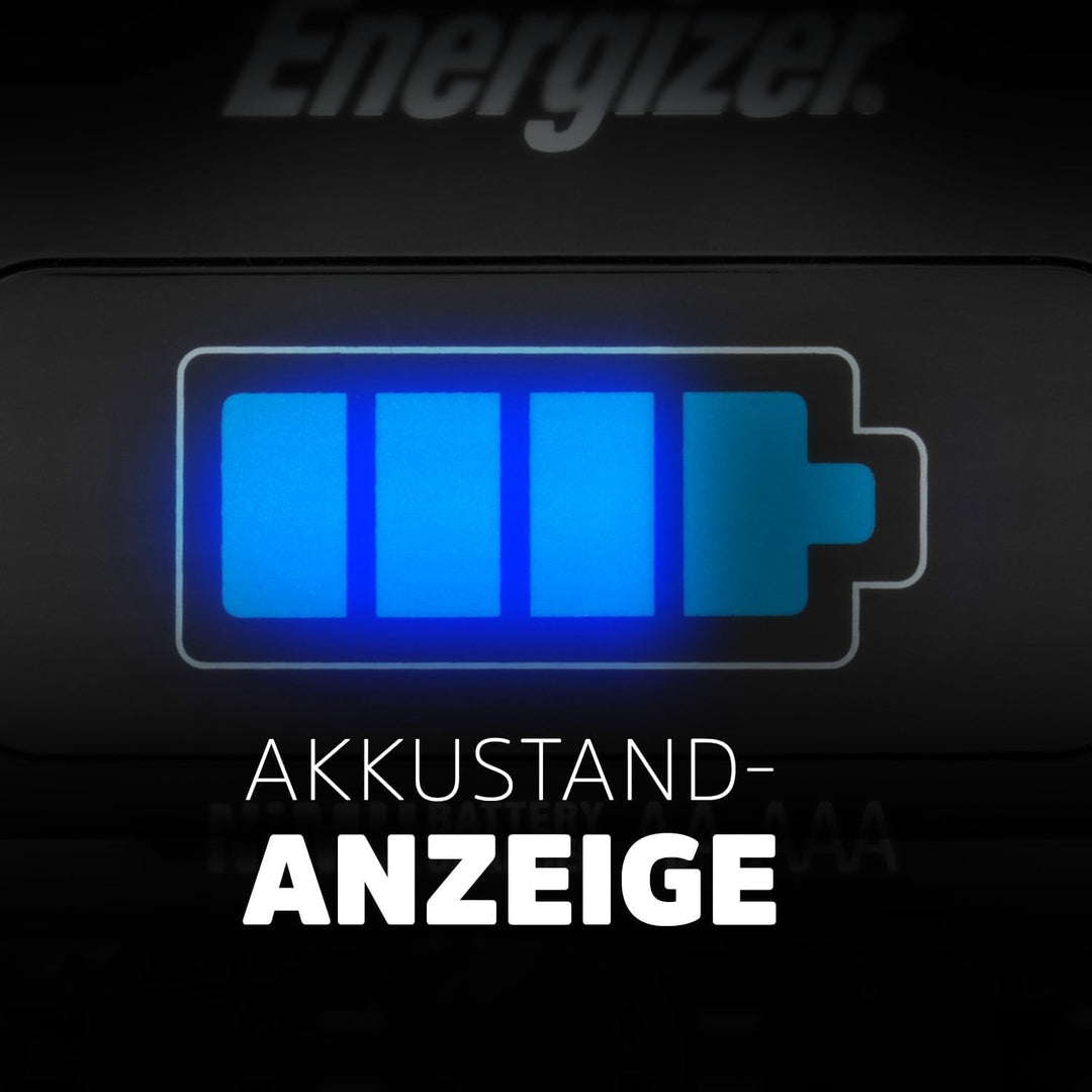 Energizer Batterieladegerät, wiederaufladbare für AA/AAA Batterien, Recharge 1-Hour, 1 Stück AA (4er