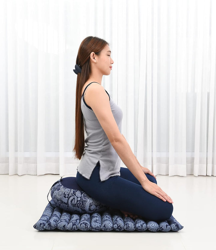 Leewadee Meditationskissen Set Sitzkissen Rund Zafu Yoga Kissen Zabuton Yogakissen Meditationskissen