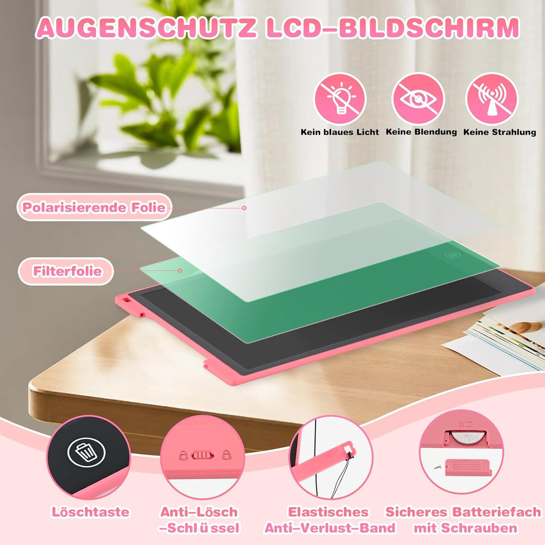 RaceGT 12 Zoll LCD Schreibtafel Kinder, 2 Stück Schreibtafel Kinder, Maltafel Zaubertafel, Umweltfre