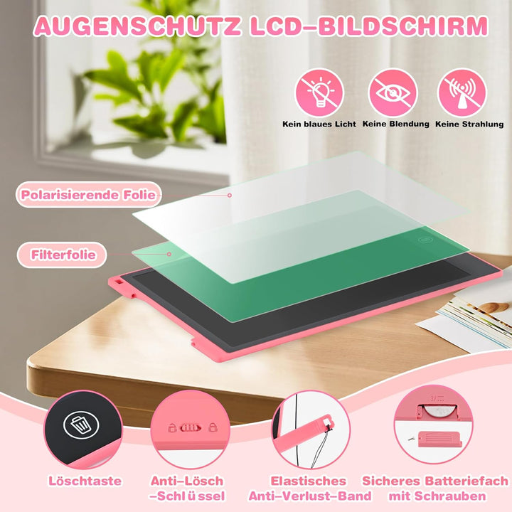 RaceGT 12 Zoll LCD Schreibtafel Kinder, 2 Stück Schreibtafel Kinder, Maltafel Zaubertafel, Umweltfre