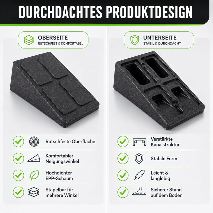 Wadendehner 3er Set, Wadentrainer, Kniekeil, Wadendehner Keil, Mobilisationskeil für Wadenstrecker,