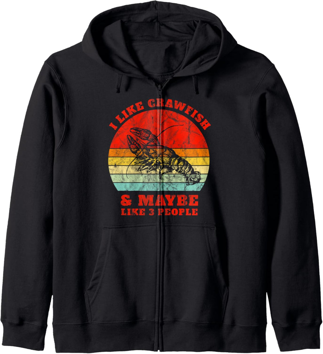 Wie Crawfish Vintage Sonnenuntergang Retro Cajun Meeresfrüch Kapuzenjacke