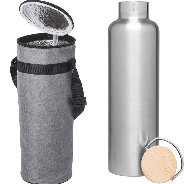 noTrash2003 Kühltasche zum Umhängen MIT 1,5 L Edelstahl Isolierflasche BPA frei Schraubverschluss, V