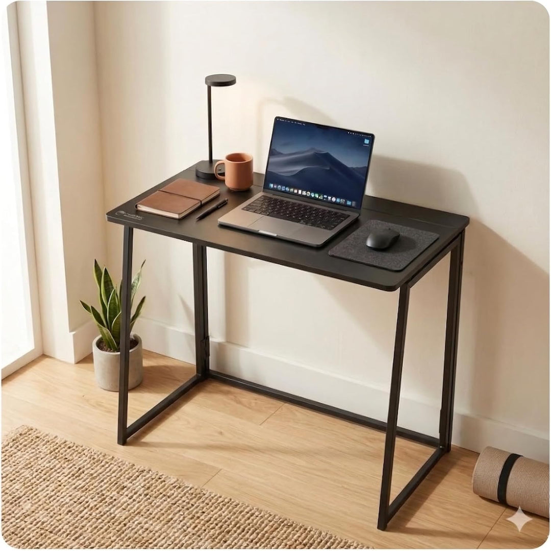 Kleiner Schreibtisch klappbar 80x40cm, kompakter Klapptisch, Platzsparender Computertisch für Wohnzi