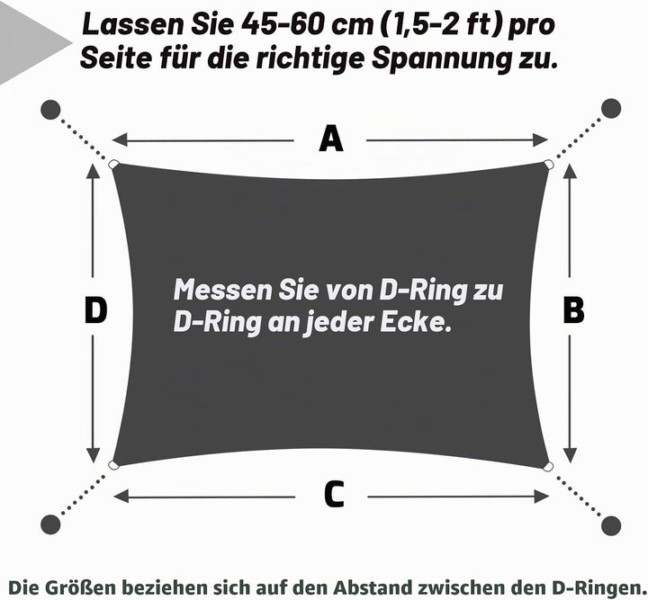 Sonnensegel Wasserdicht 2x3m Rechteckig Sonnenschutz Wasserabweisend 3x2 Meter PES Polyester Segel m