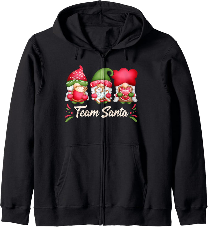 Weihnachts-Wichtel mit Plätzchen, Team Santa, Gnome Kapuzenjacke
