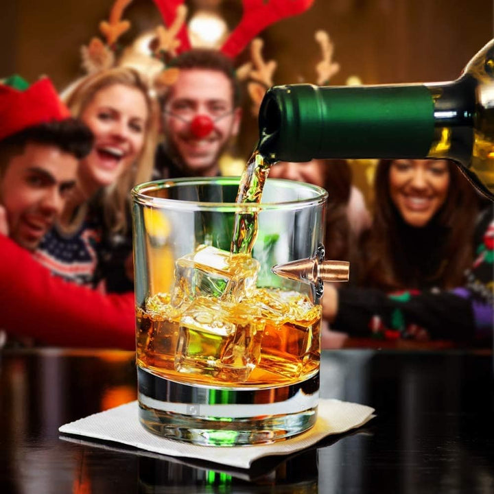 Kugel Whisky Gläser 2er set, Glas Craft Becher, Creative Bullet Bierkrug, Weinglasbecher für Zuhause