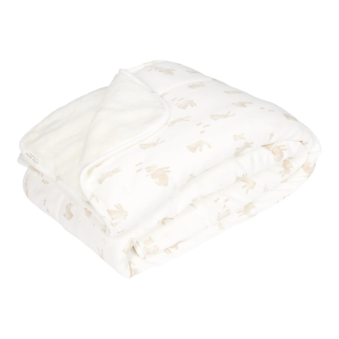 Little Dutch Decke Babydecke Winterdecke mit Nickistoff Baby (70x100 cm) Baby Bunny weiss/beige - Ne