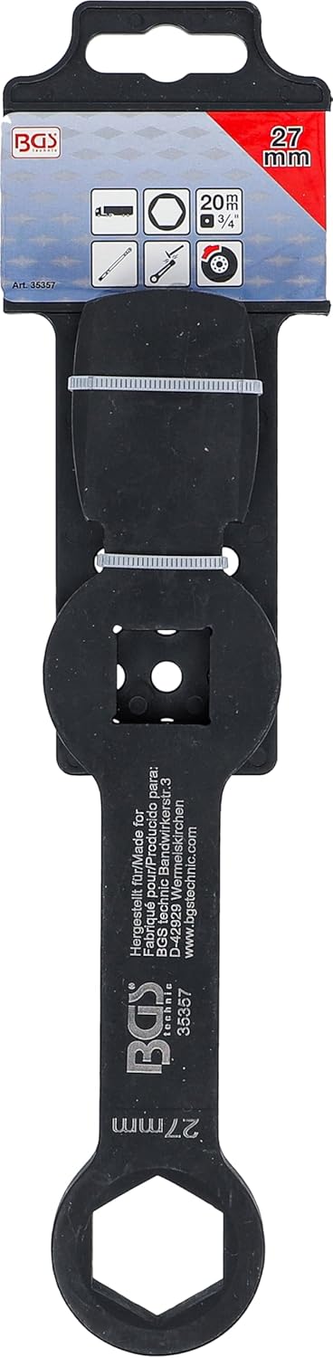 BGS 35357 | Schlag-Ringschlüssel | Sechskant | mit 2 Schlagflächen | SW 27 mm, 27 mm