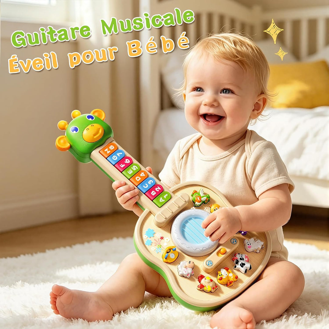 Kinder Gitarre als Spielzeug ab 1 Jahr Junge,Baby Musikspielzeug mit Licht und Sound,Musikinstrument
