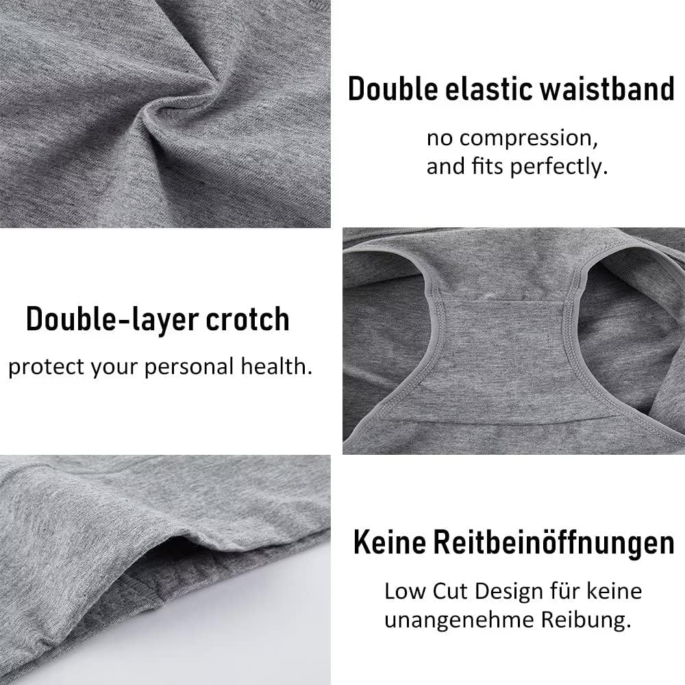 YouShow Unterhosen Damen 5er Pack Baumwolle Hohe Taille Unterwäsche Slip Stretchanteil, L 3xschwarz