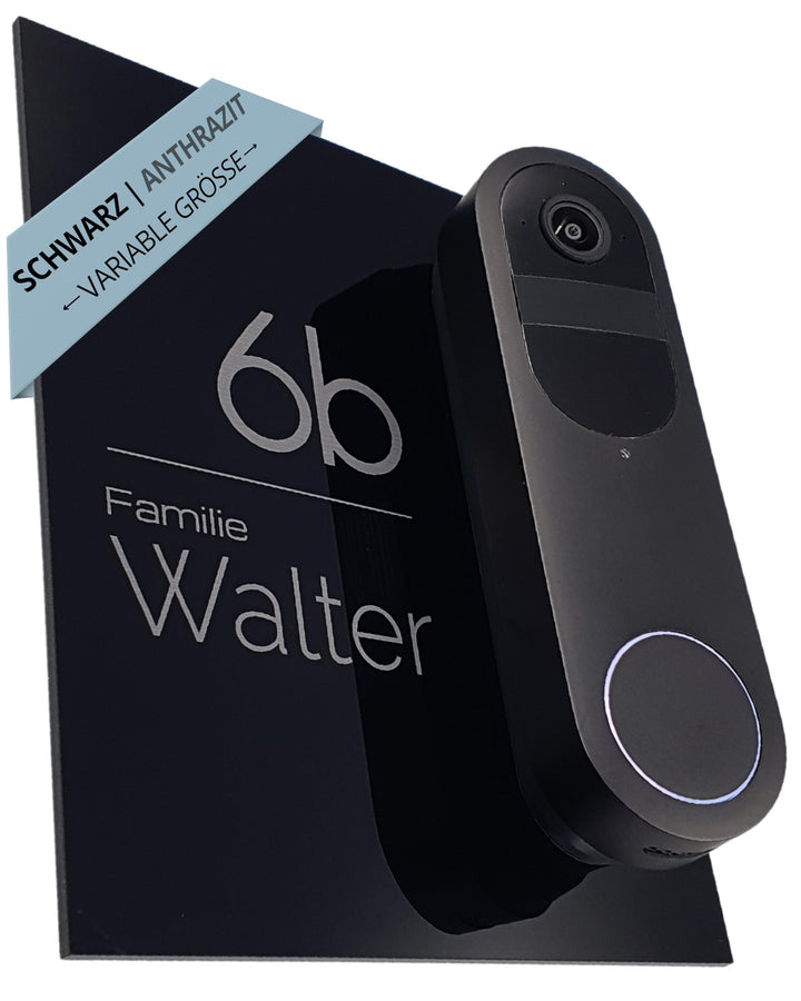 Klingelschild für Reolink Video Doorbell Battery D340B | Schwarz oder Anthrazit | Hausnummer, Hausnu