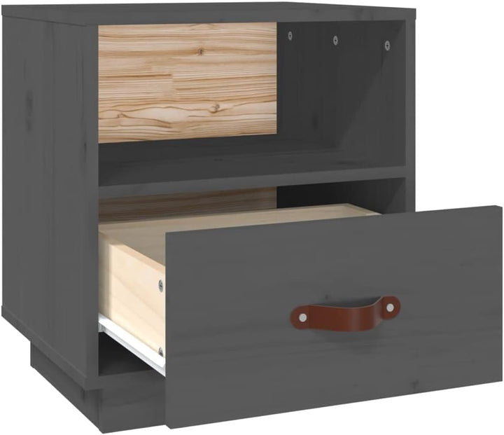 FIRBNUS Bedside Table Nachtkonsole Beistelltisch mit Stauraum Night Stand Nachttisch Grau 40x34x45 c