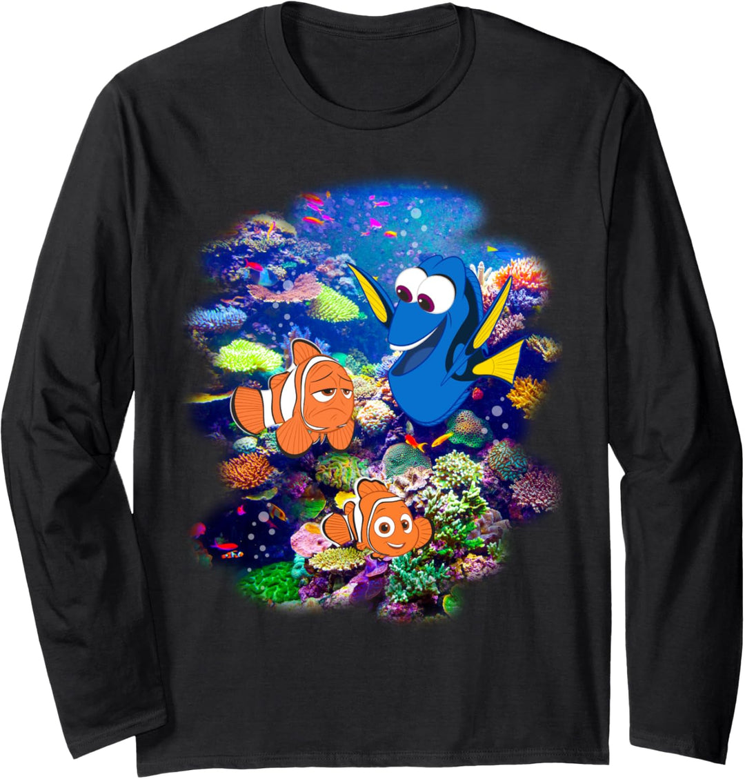 Disney Pixar Finding Nemo Group Shot Coral Reef Portrait Langarmshirt