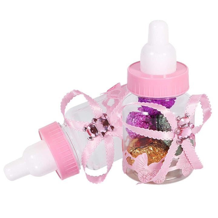 MOUMOUTEN Baby Süssigkeitsflaschen, 50 Stück Mini Baby Shower Babyflasche Süssigkeiten Geschenkbox m