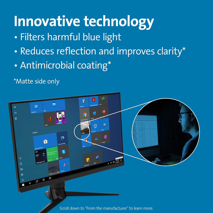 Kensington Blendschutz- und Blaulichtfilter für Monitore 32 Zoll, 16:9, Für mehr Bildklarheit, Mit a