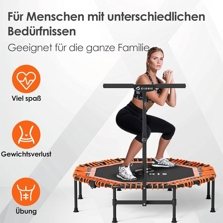 CLORIS 101,6 cm faltbares Fitness-Trampolin – maximale Belastung 220bl, Rebounder mit verstellbarem