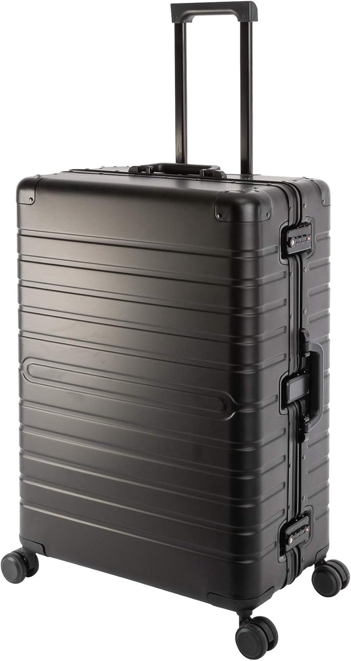 Travelhouse Oslo Alu Reisekoffer Schwarz L-75cm Hartschalenkoffer Reisetrolley Suitecase Trolley 2X