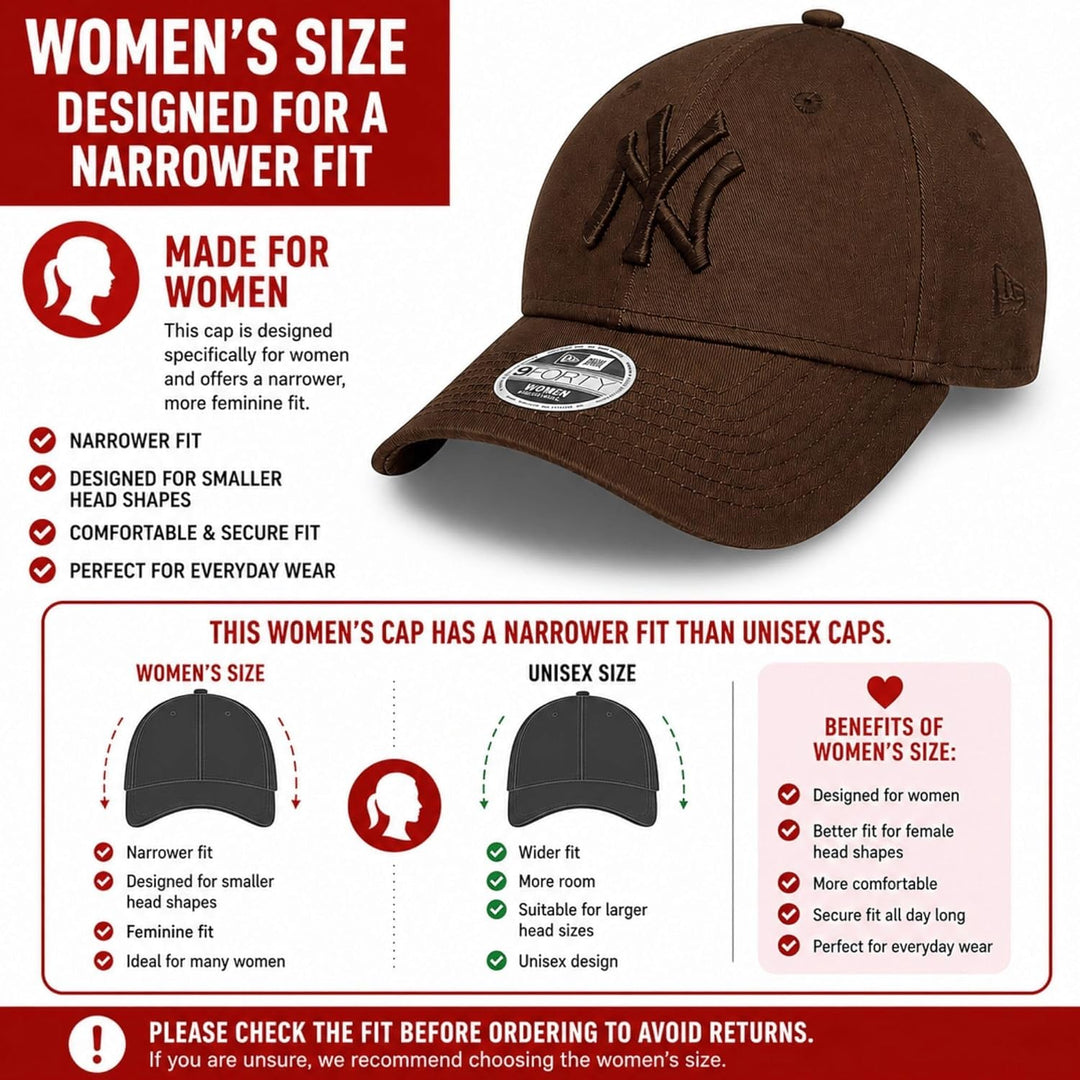 New Era New York Yankees MLB Tonal Brown 9Forty Adjustable Women Cap Einheitsgrösse #17-33331, Einhe