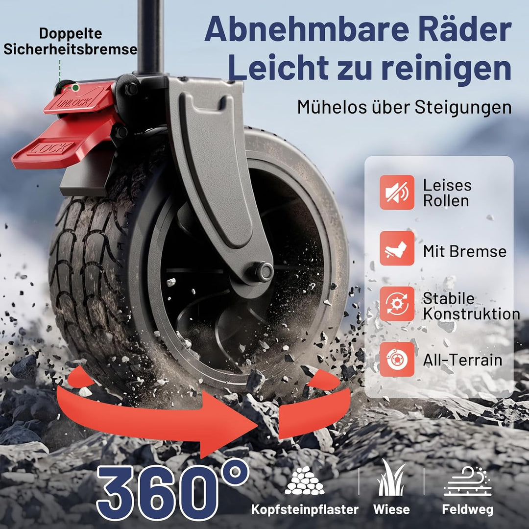 TIMBER RIDGE Faltbarer Bollerwagen 300L Klappbarer Strandwagen 150kg Traglast Campingwagen All-Terra
