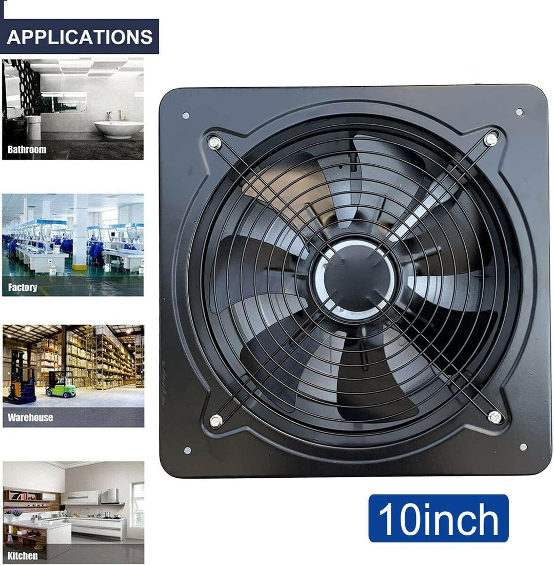 ECUTEE 250mm Abluftventilator Axiallüfter 100W 1850 m³/h Axialventilator 10" für Küche Bad Büro Werk