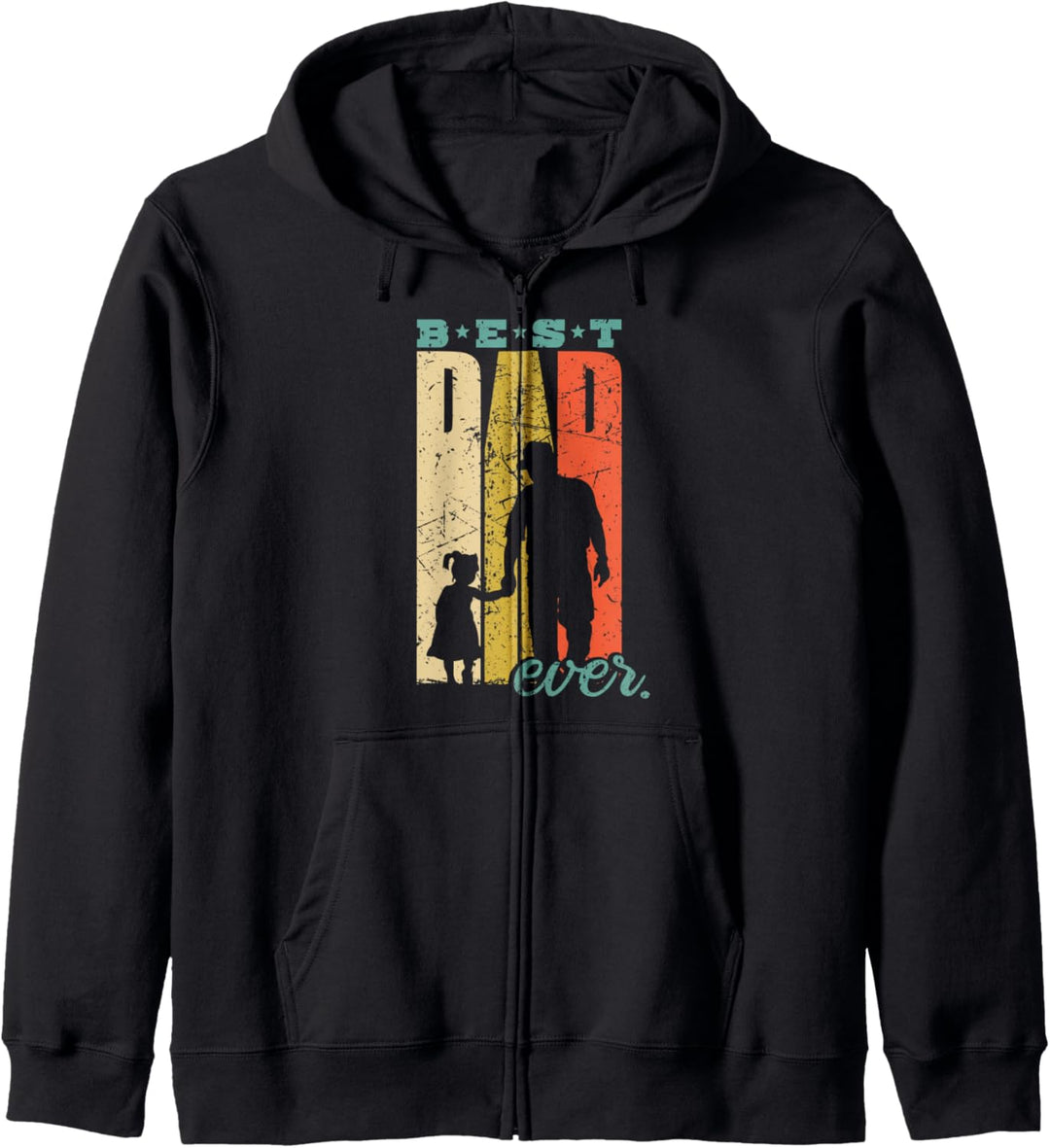 Best Dad Ever werdender Vater Retro Bester Papa Tochter Kapuzenjacke