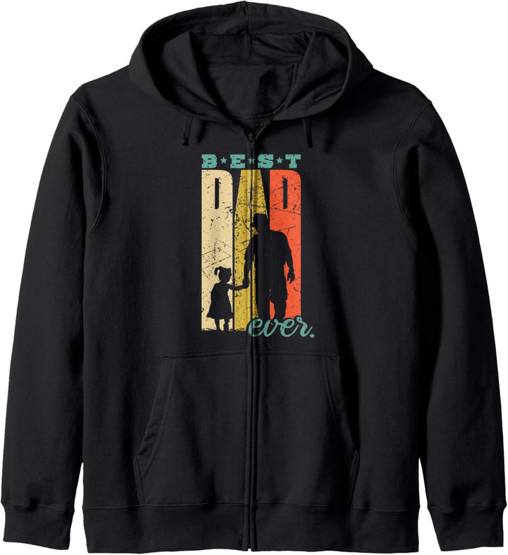 Best Dad Ever werdender Vater Retro Bester Papa Tochter Kapuzenjacke