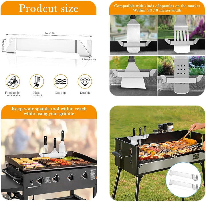 Blackstone Grillwerkzeug-Set, Grillzubehör für Grillplatte, Edelstahl-Grill-Wurstwenzange, Ölauffang