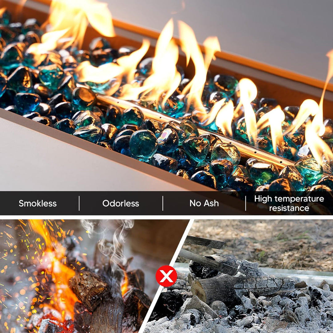 Mr. Fireglass 4,5 kg gemischte Feuerglasdiamanten für Kamin, Feuerstelle und Landschaftsbau, 2,5 cm