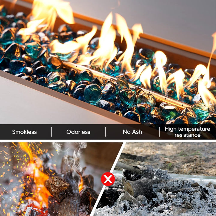 Mr. Fireglass 4,5 kg gemischte Feuerglasdiamanten für Kamin, Feuerstelle und Landschaftsbau, 2,5 cm