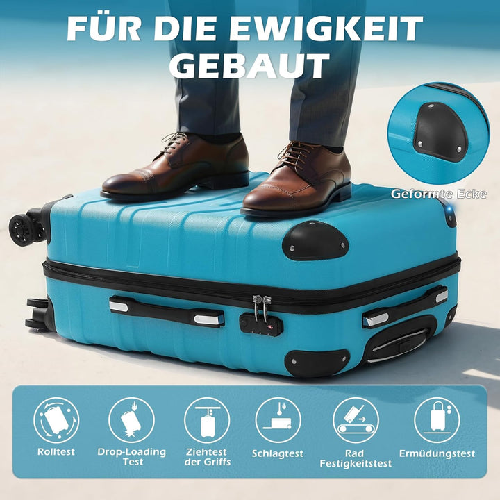 COOLIFE Hartschalen-Koffer Rollkoffer Reisekoffer Vergrösserbares Gepäck (Nur Grosser Koffer Erweite