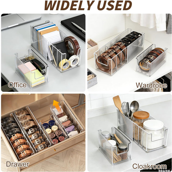 Gürtel Organizer Acryl Gürtel Aufbewahrung, Ausziehbarer Gürtelhalter Kleiderschrank, 7 Fächer Gürte