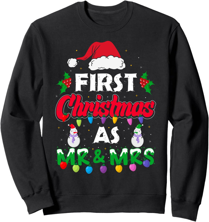 First Christmas As Mr & Mrs 2021 Brautpaar Sweatshirt