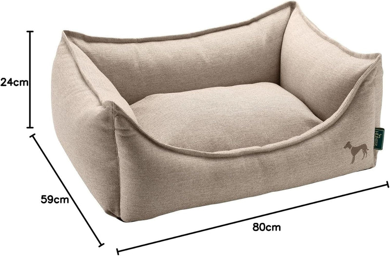 HUNTER Livingston Hundesofa, Hundebett, Strukturstoff, klassisch, M, beige, 80 x 60 x 25 cm beige L