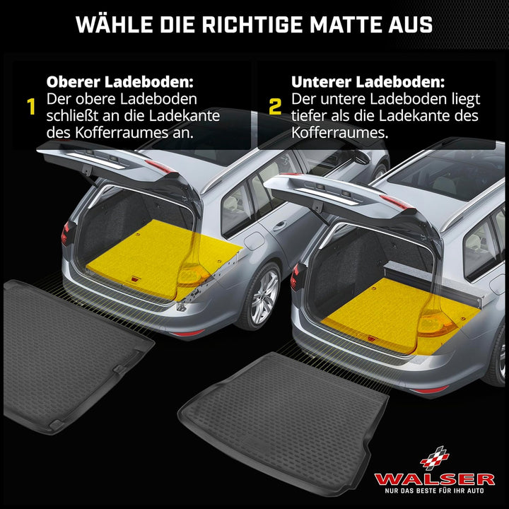 Walser XTR Kofferraumwanne für Hyundai i30 2016-Heute, oberer Ladeboden, 100% passgenaue Antirutschm
